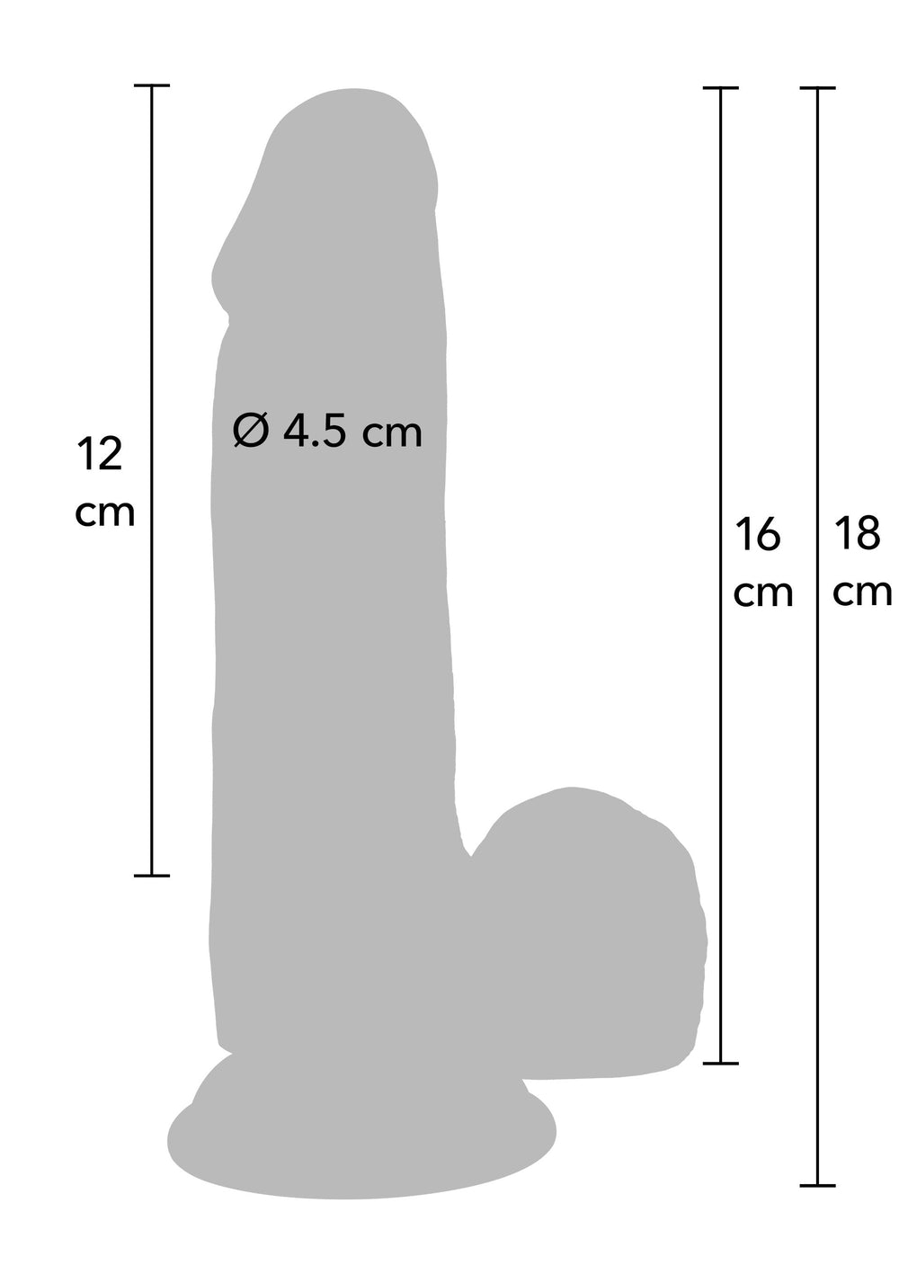 Realistic Dildo PVC 16 cm - Huidskleur - afbeelding 2