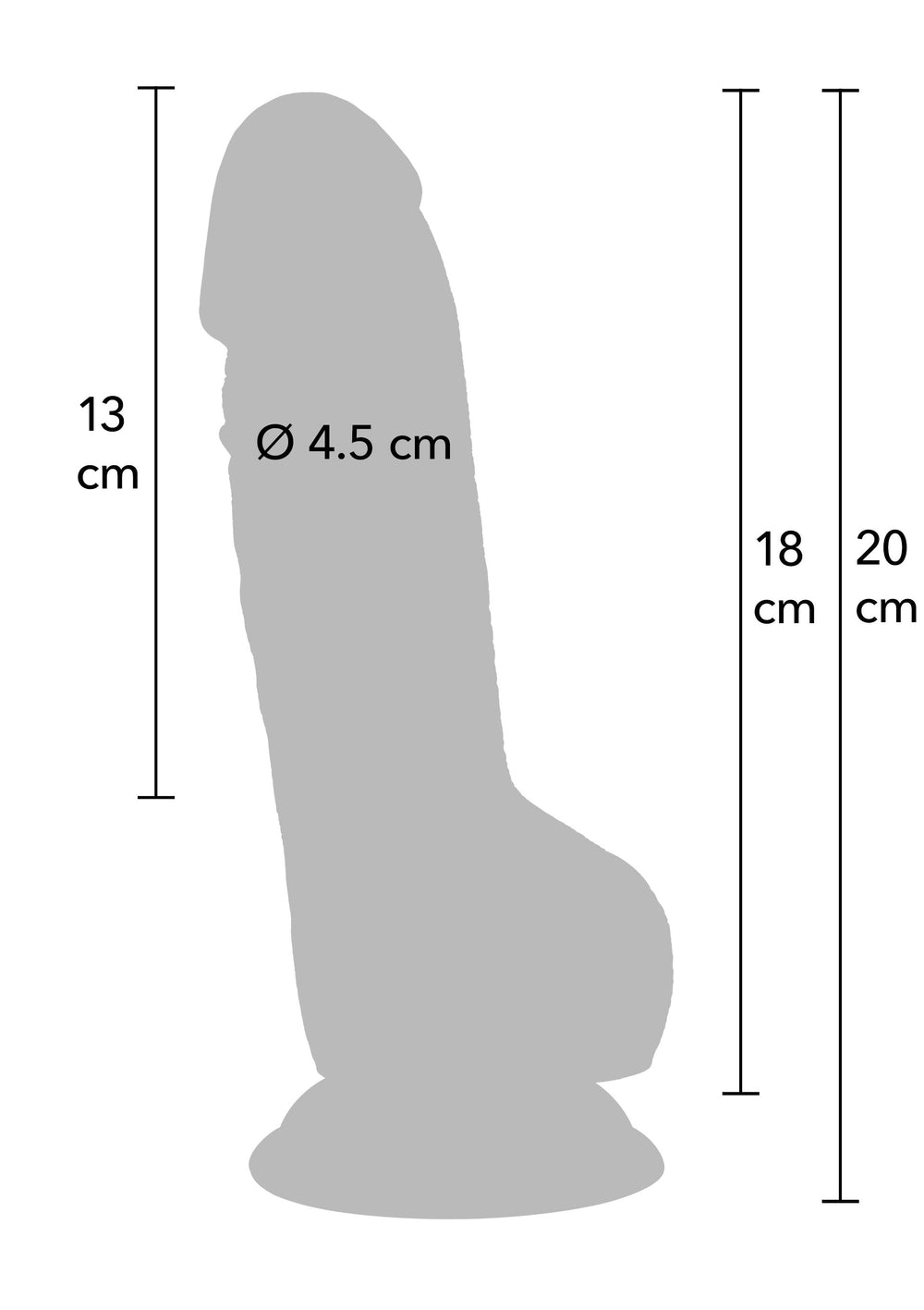 Realistic Dildo PVC 18 cm - Huidskleur - afbeelding 2