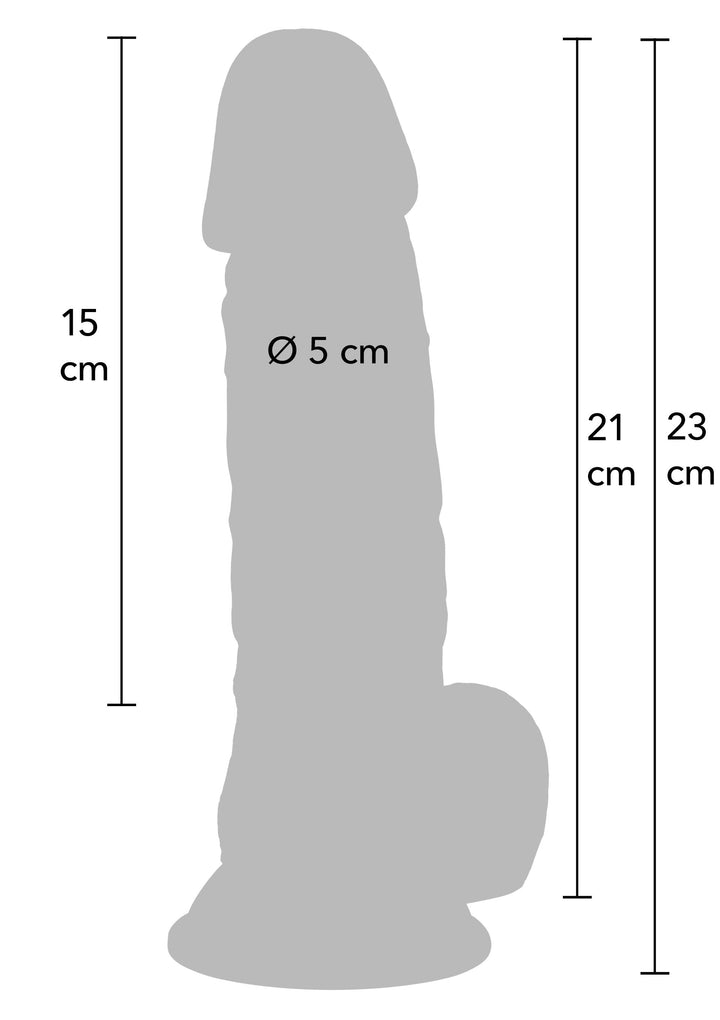 Realistic Dildo PVC 21 cm - Huidskleur - afbeelding 2