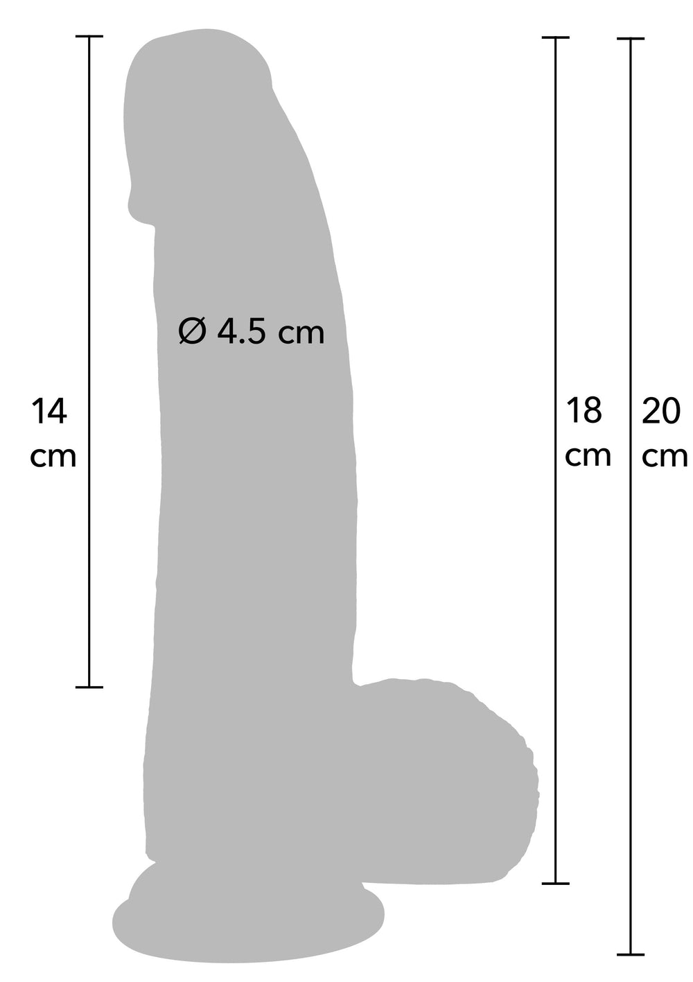 Realistic Dildo Liquid Silicone 18 cm - Huidskleur - afbeelding 2
