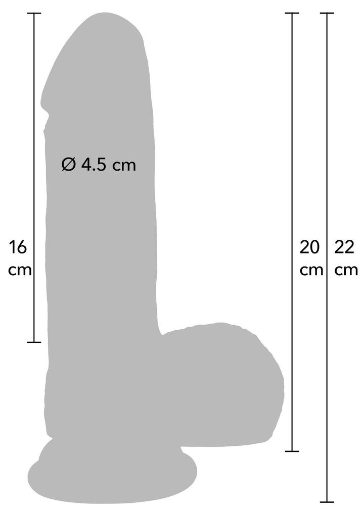 Realistic Dildo Liquid Silicone 20 cm - Huidskleur - afbeelding 2