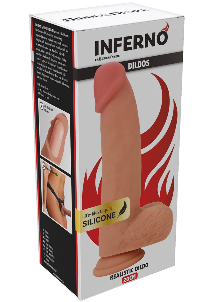 Realistic Dildo Liquid Silicone 20 cm - Huidskleur - afbeelding 3