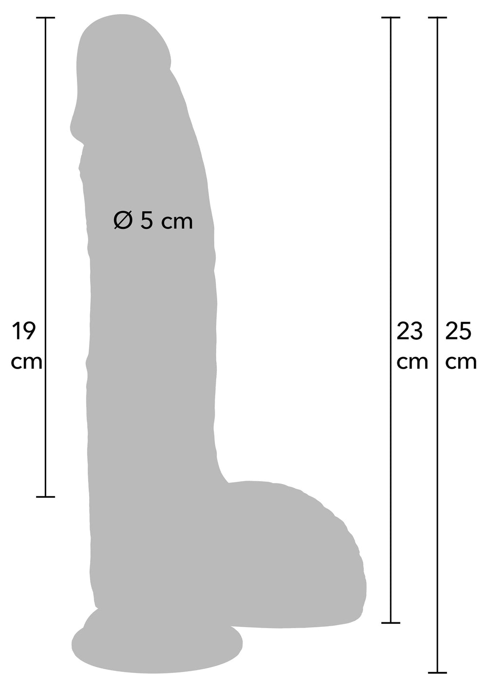 Realistic Dildo Liquid Silicone 23 cm - Huidskleur - afbeelding 2