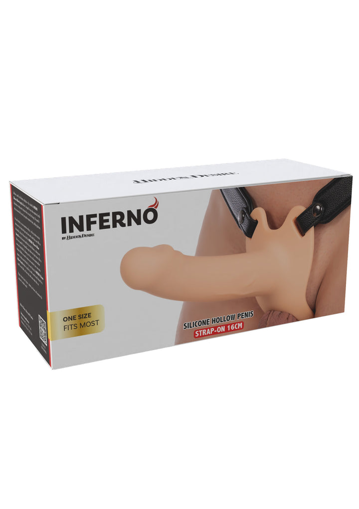 Hollow Penis Strapon 16cm - Huidskleur - afbeelding 3