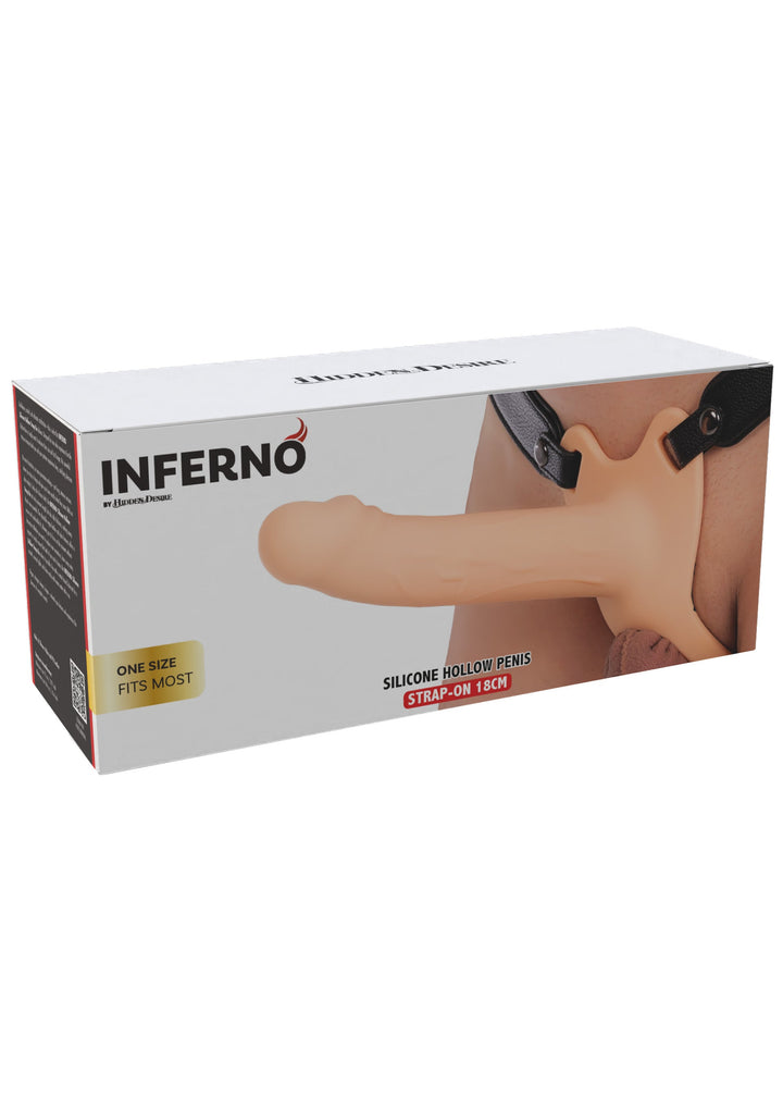 Hollow Penis Strapon 18cm - Huidskleur - afbeelding 2