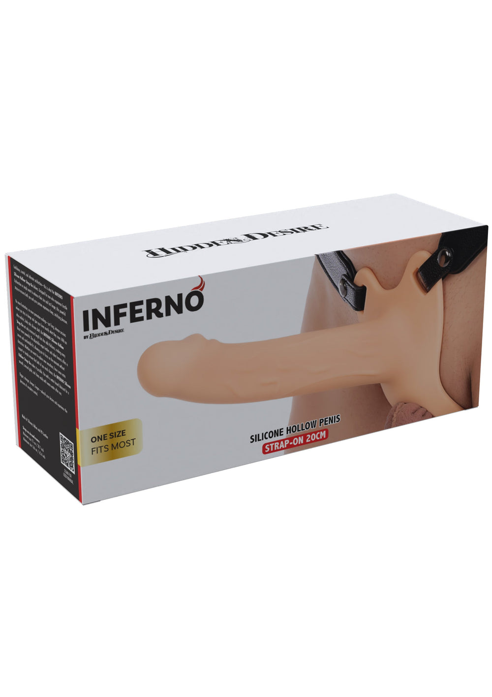 Hollow Penis Strapon 20cm - Huidskleur - afbeelding 2