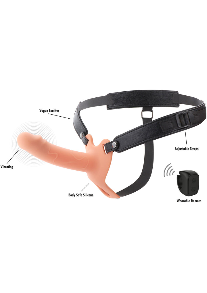 Hollow Penis Strapon Vibrating 16cm - Huidskleur - afbeelding 10