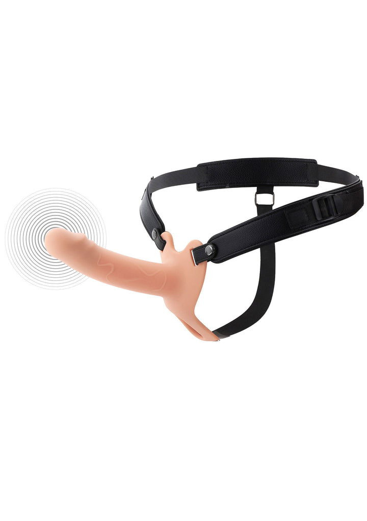 Hollow Penis Strapon Vibrating 16cm - Huidskleur - afbeelding 6