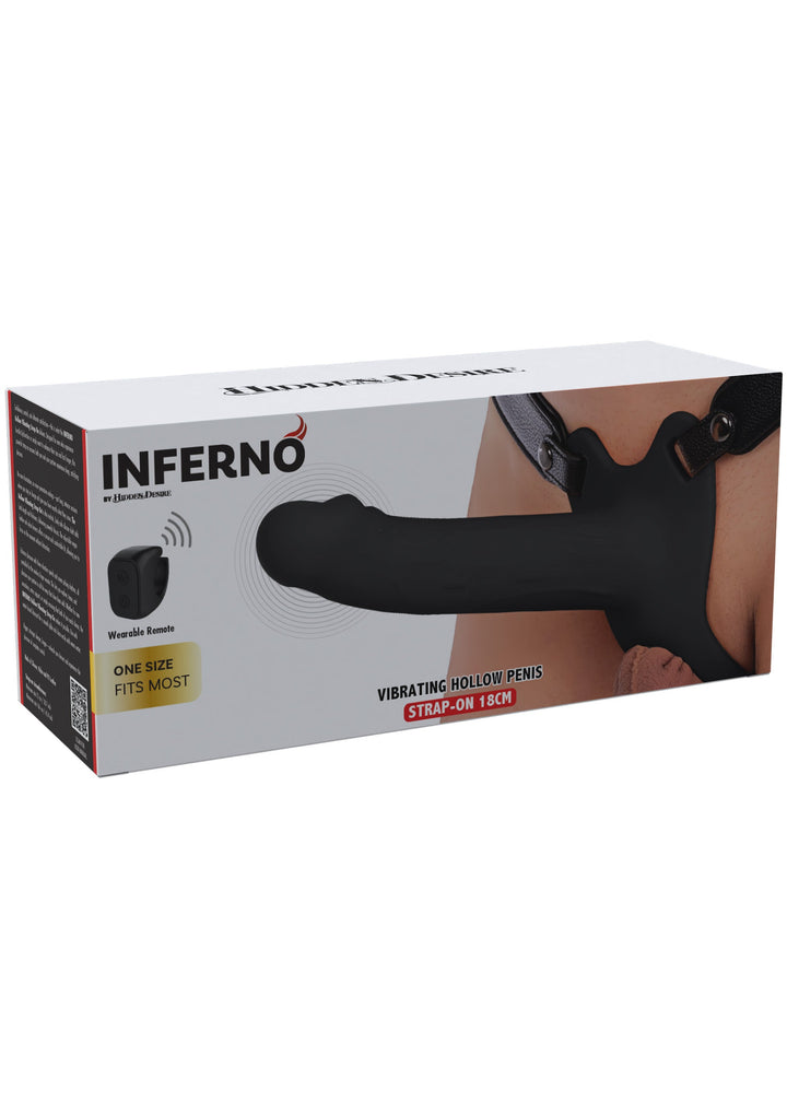 Hollow Penis Strapon Vibrating 18cm - Zwart - afbeelding 14