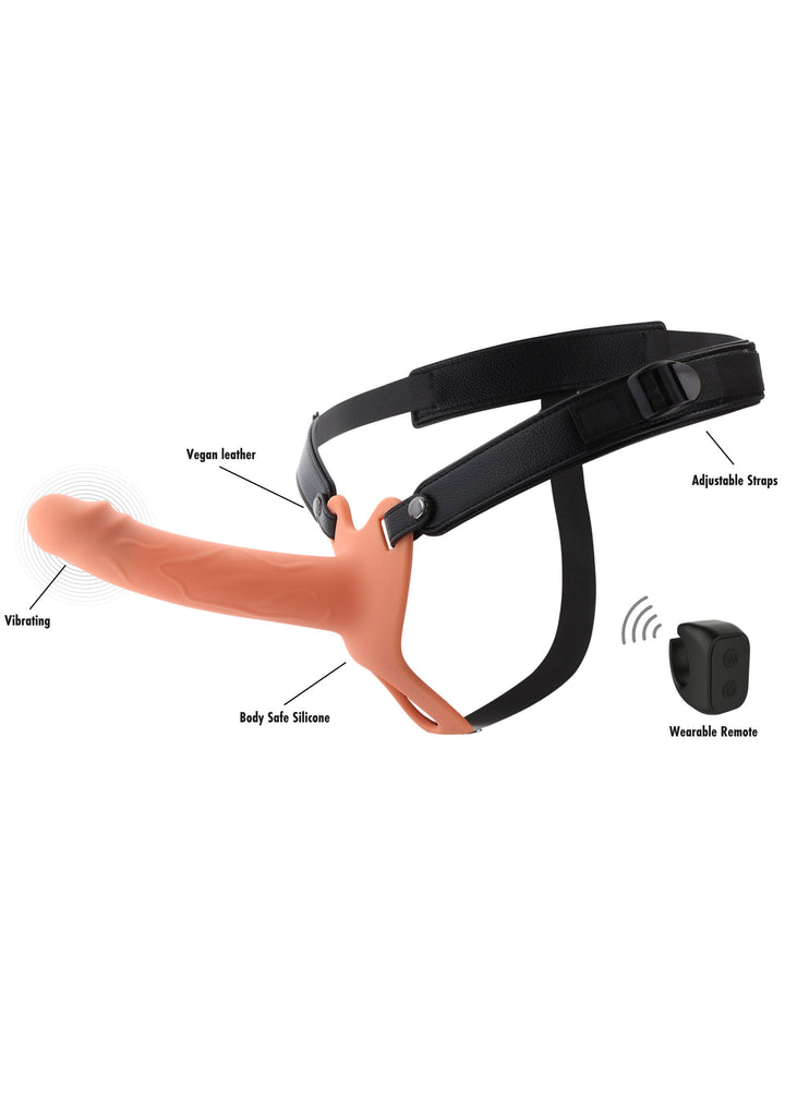 Hollow Penis Strapon Vibrating 18cm - Huidskleur - afbeelding 10