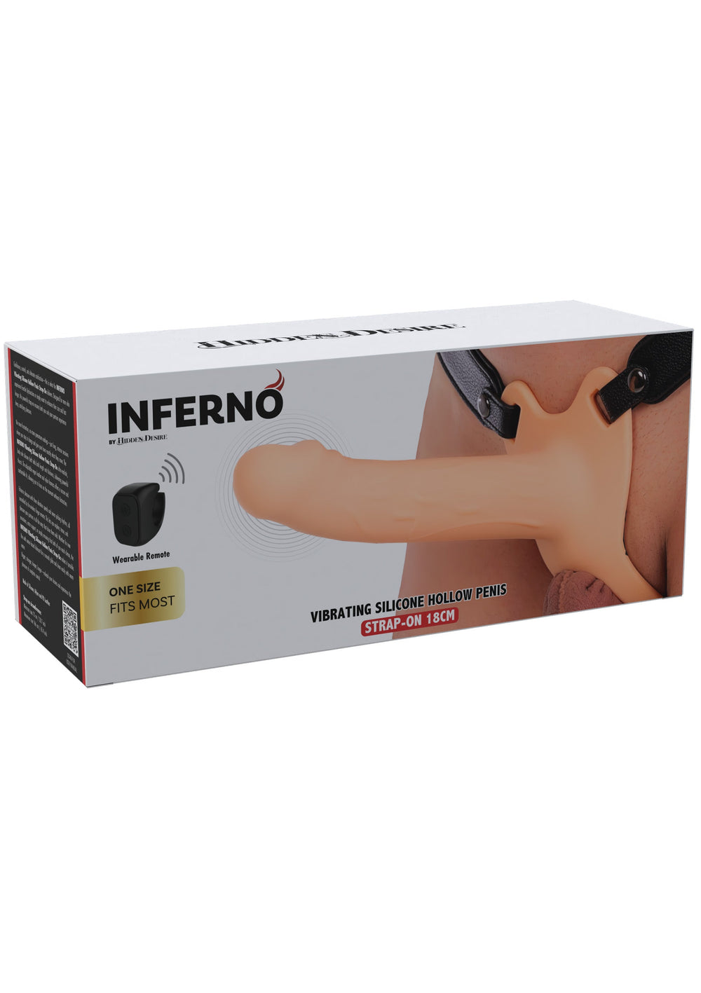 Hollow Penis Strapon Vibrating 18cm - Huidskleur - afbeelding 2