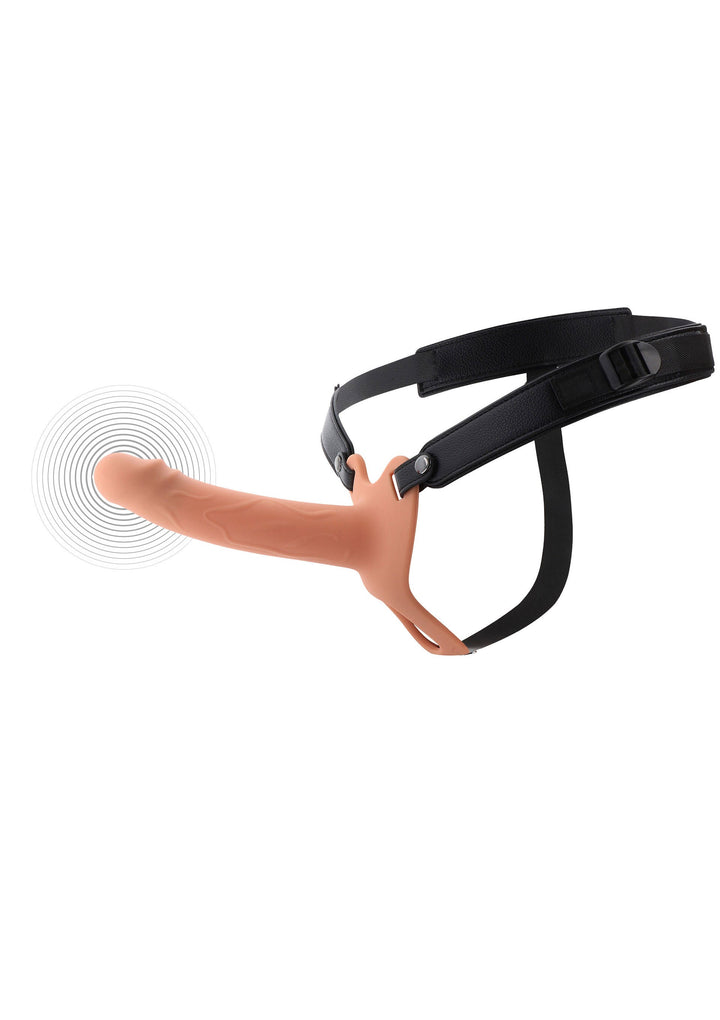 Hollow Penis Strapon Vibrating 18cm - Huidskleur - afbeelding 6