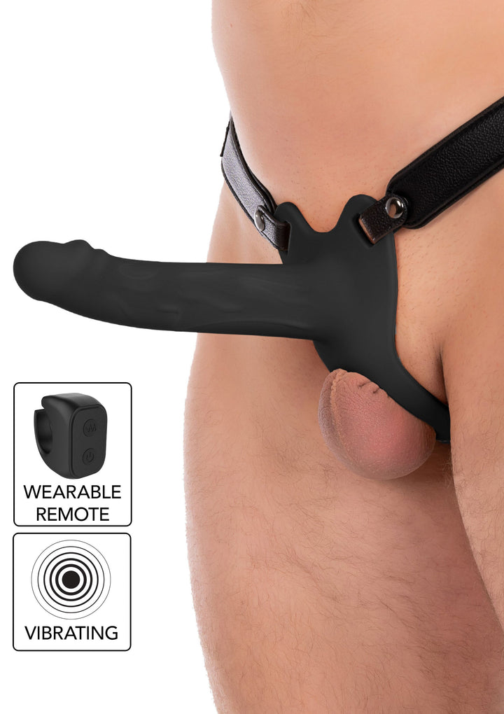 Hollow Penis Strapon Vibrating 20cm - Zwart - afbeelding 12