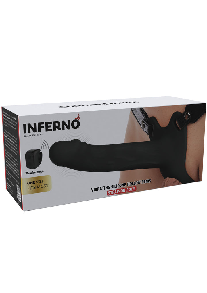 Hollow Penis Strapon Vibrating 20cm - Zwart - afbeelding 14