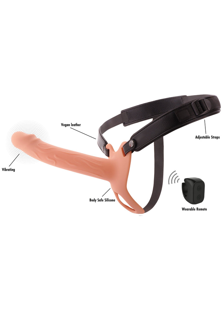 Hollow Penis Strapon Vibrating 20cm - Huidskleur - afbeelding 10