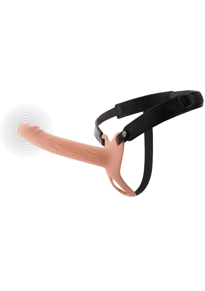 Hollow Penis Strapon Vibrating 20cm - Huidskleur - afbeelding 6