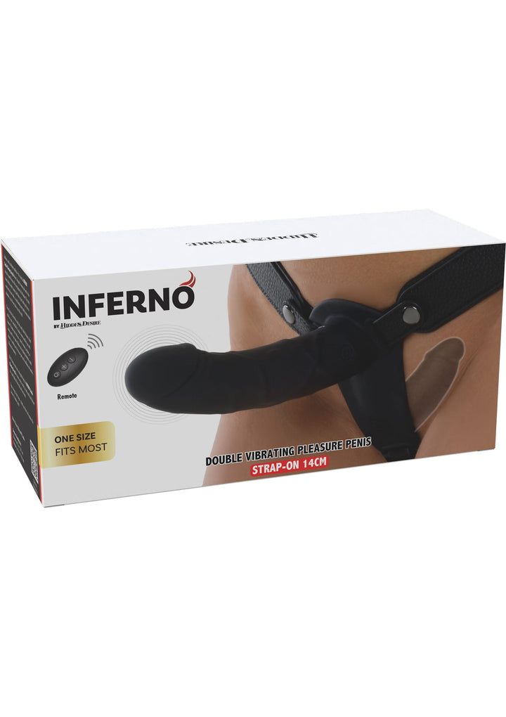 Double Vibrating Pleasure Penis Strapon Silicone 14 cm - Zwart - afbeelding 3