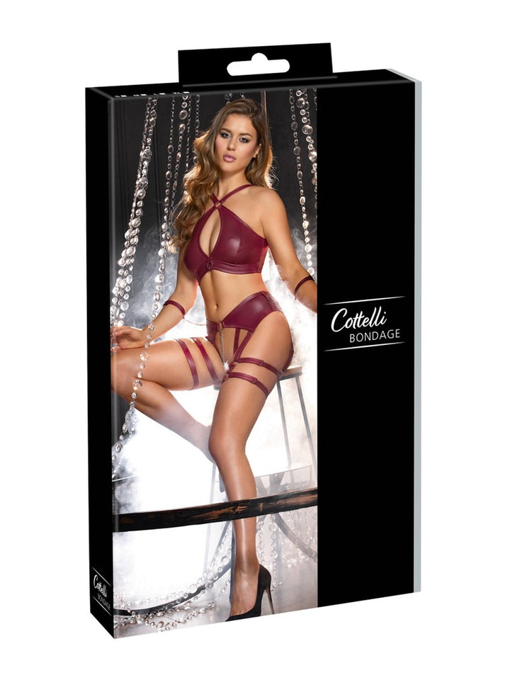 Rode Bondage bh set met boeien