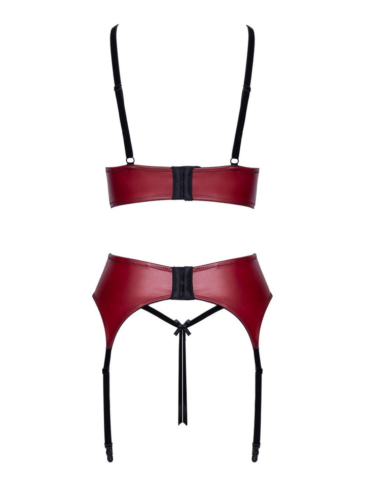 Cottelli LINGERIE Kanten BH, jarretelgordel en string