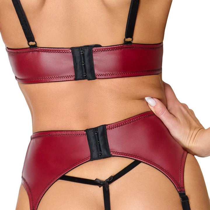 Cottelli LINGERIE Kanten BH, jarretelgordel en string productfoto 5