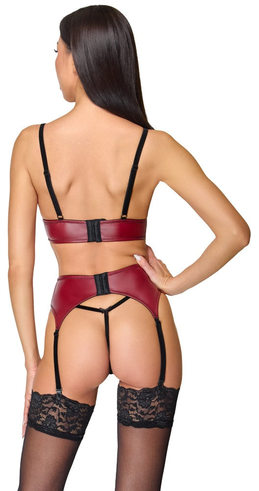 Cottelli LINGERIE Kanten BH, jarretelgordel en string productfoto 2
