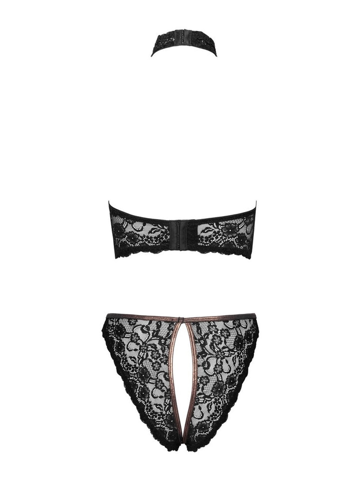 Cottelli LINGERIE Kanten Open BH set met open kruis