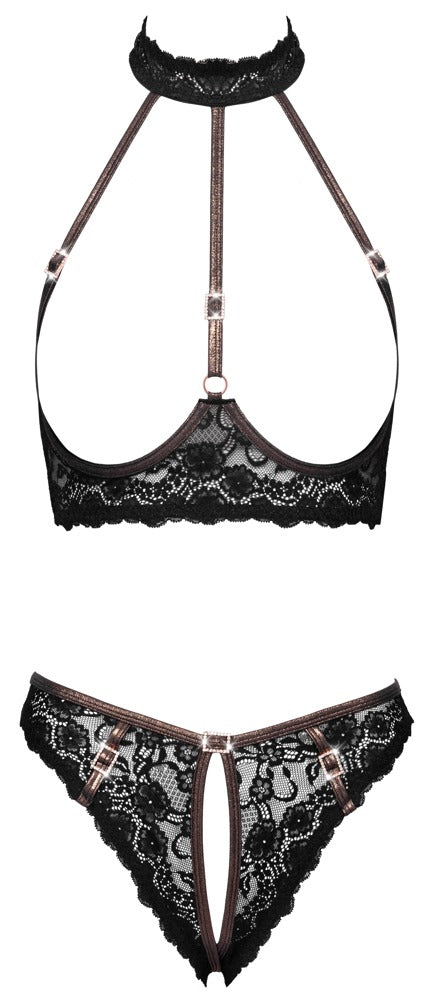 Cottelli LINGERIE Kanten Open BH set met open kruis productfoto 6
