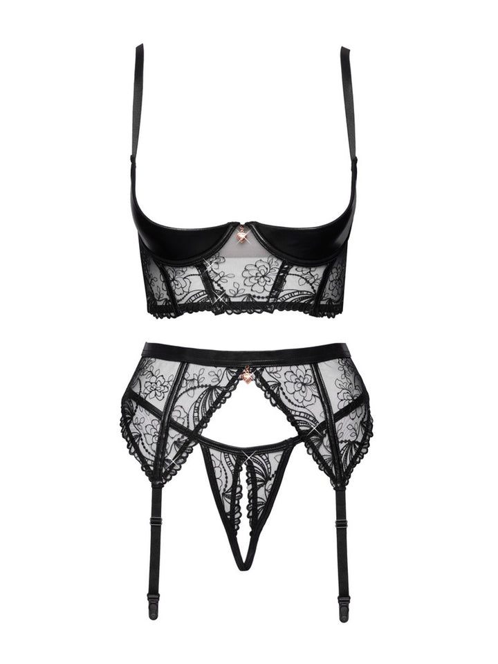Cottelli LINGERIE Wetlook Open cup BH set
