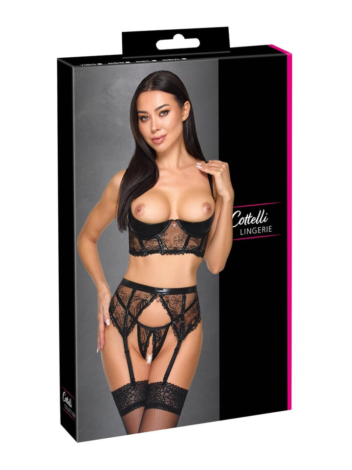 Cottelli LINGERIE Wetlook Open cup BH set
