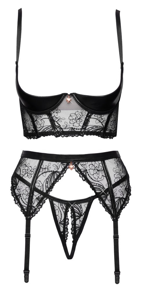 Cottelli LINGERIE Wetlook Open cup BH set productfoto 4
