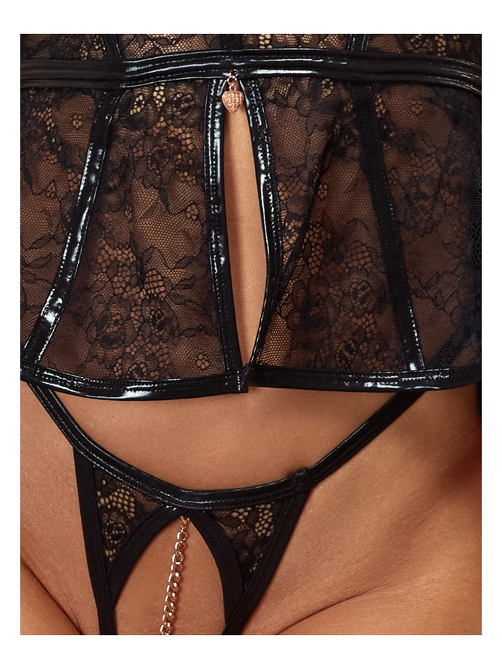 Abierta Fina Wetlook Open top en string