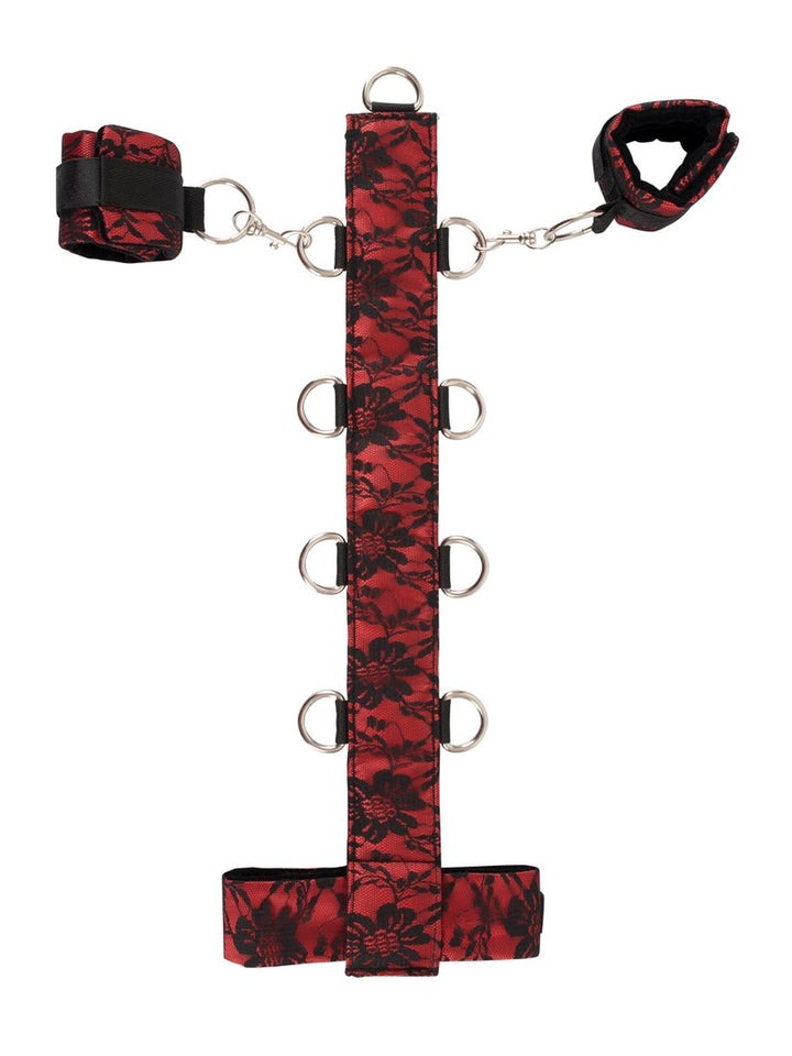 Bondage Halsband met Handboeien en D-ringen