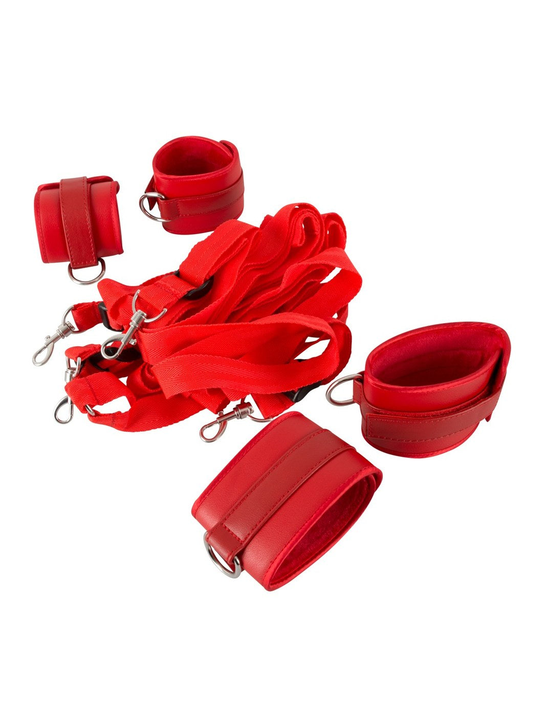 Bedboeienset kruisriem & cuff - Rood