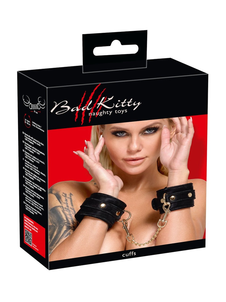 Bad Kitty Handboeien Fluweel – zwart