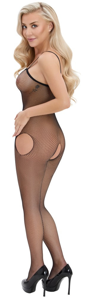 Fantasy by Cottelli Open Kruis Netstof Catsuit met Voet productfoto 2