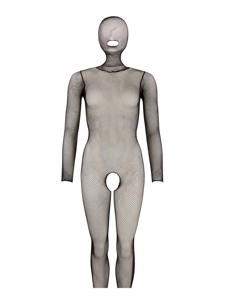 Fantasy by Cottelli Open Kruis Catsuit met Masker