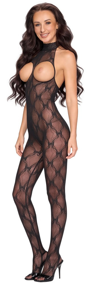 Fantasy by Cottelli Kanten Open Kruis Catsuit met Voet productfoto 2