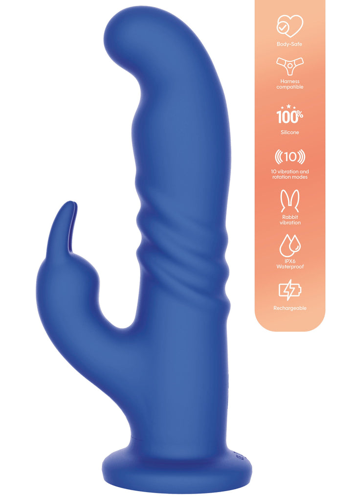 Playhouse Roterende G-spot Rabbit Vibrator Blauw - productfoto 7 | SIN&LACE