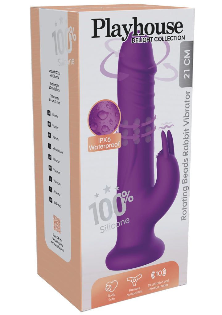 Playhouse Roterende Beads Rabbit Vibrator Paars - productfoto 2 | SIN&LACE