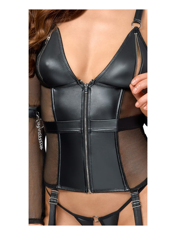 Cottelli Bondage Jarretelshirt Matte Zwart