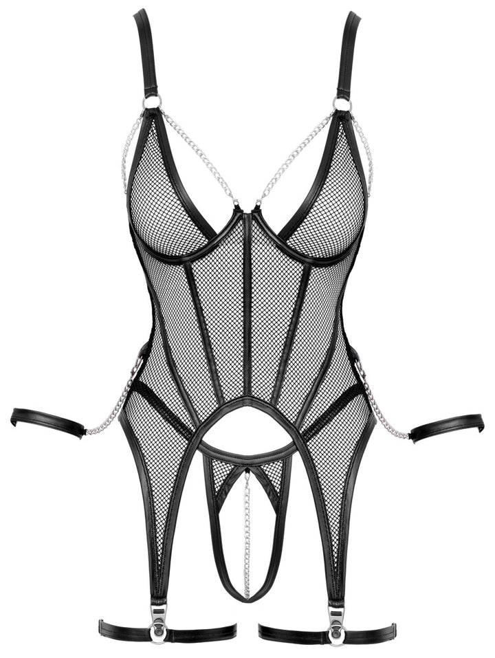 Cottelli BONDAGE jarretelhemd zwart | SIN&LACE