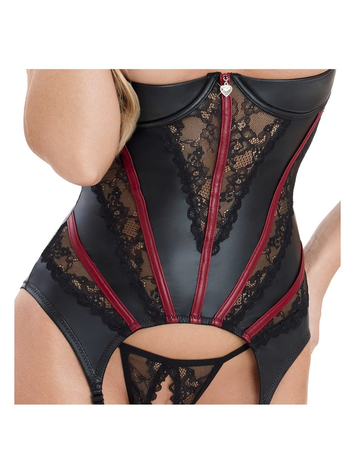 Cottelli LINGERIE Kanten Open cup jarreteltop