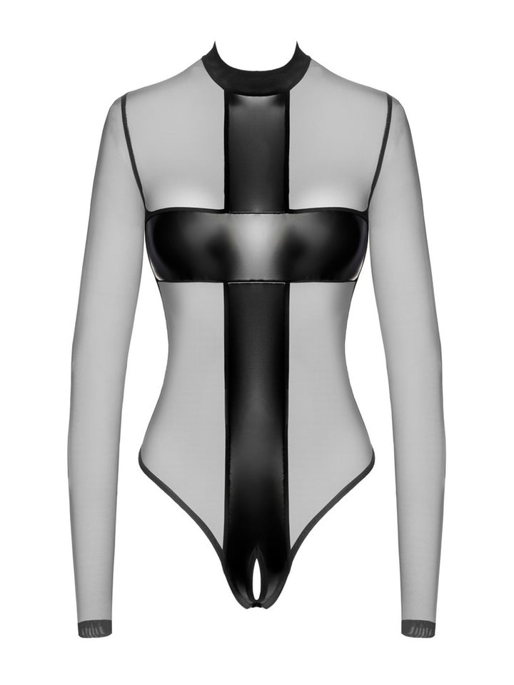 Noir Handmade Crotchless Body Zwart