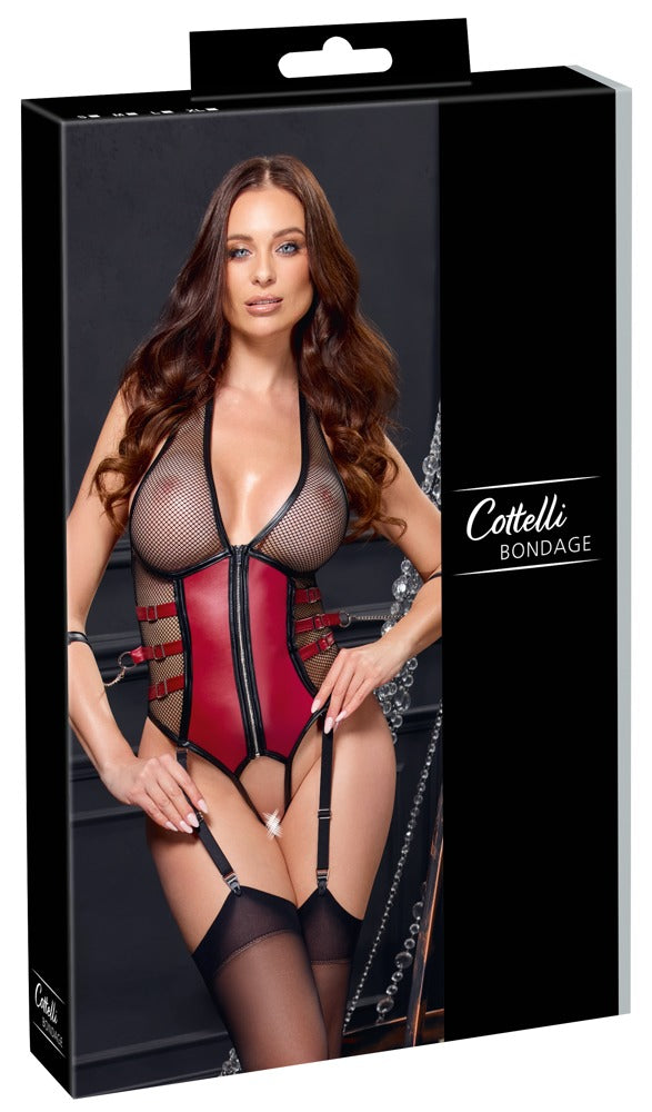 Cottelli BONDAGE bondage body zwart/rood | SIN&LACE