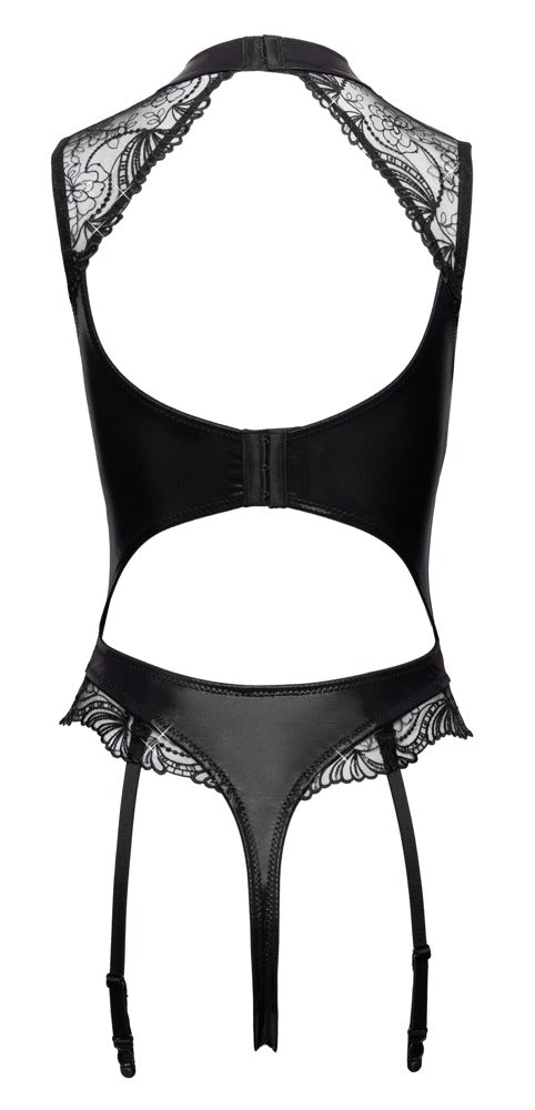 Cottelli LINGERIE Wetlook Jarretel body met inzetstukken productfoto 6