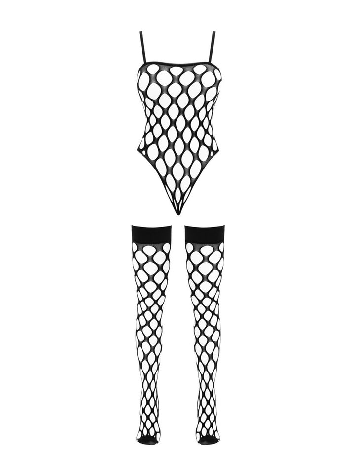 Fantasy by Cottelli Netstof Body met Hold-up Kousen