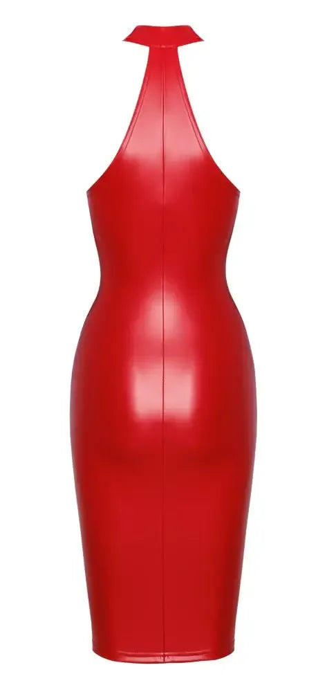 Noir Handmade Rode Wetlook Jurk | Jurk - Noir Handmade | SIN&LACE