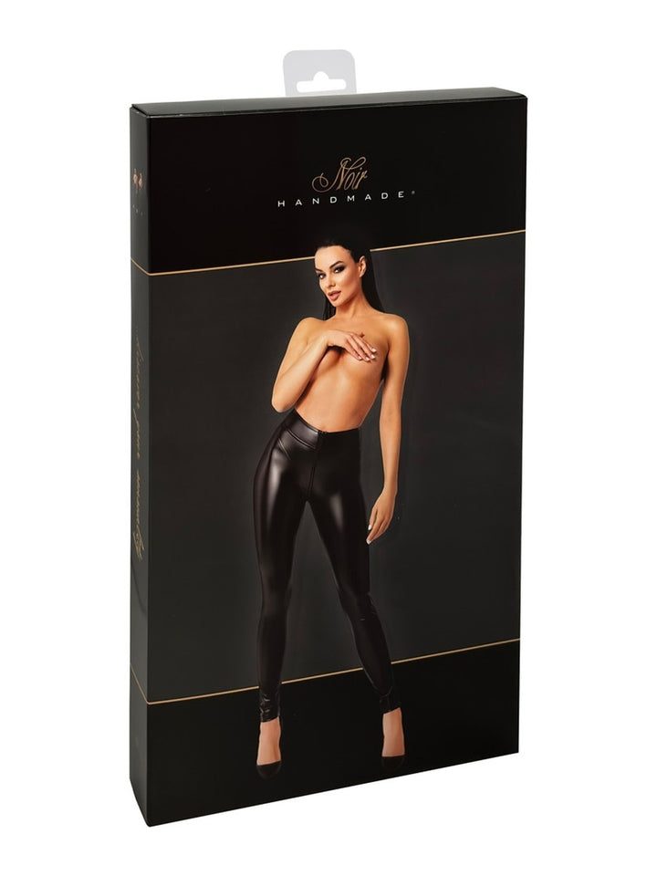 Noir Handmade Wetlook Legging Zwart