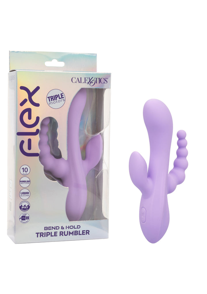 CalExotics Flex Bend & Hold Triple Rumbler Vibrator Paars - productfoto 9 | SIN&LACE