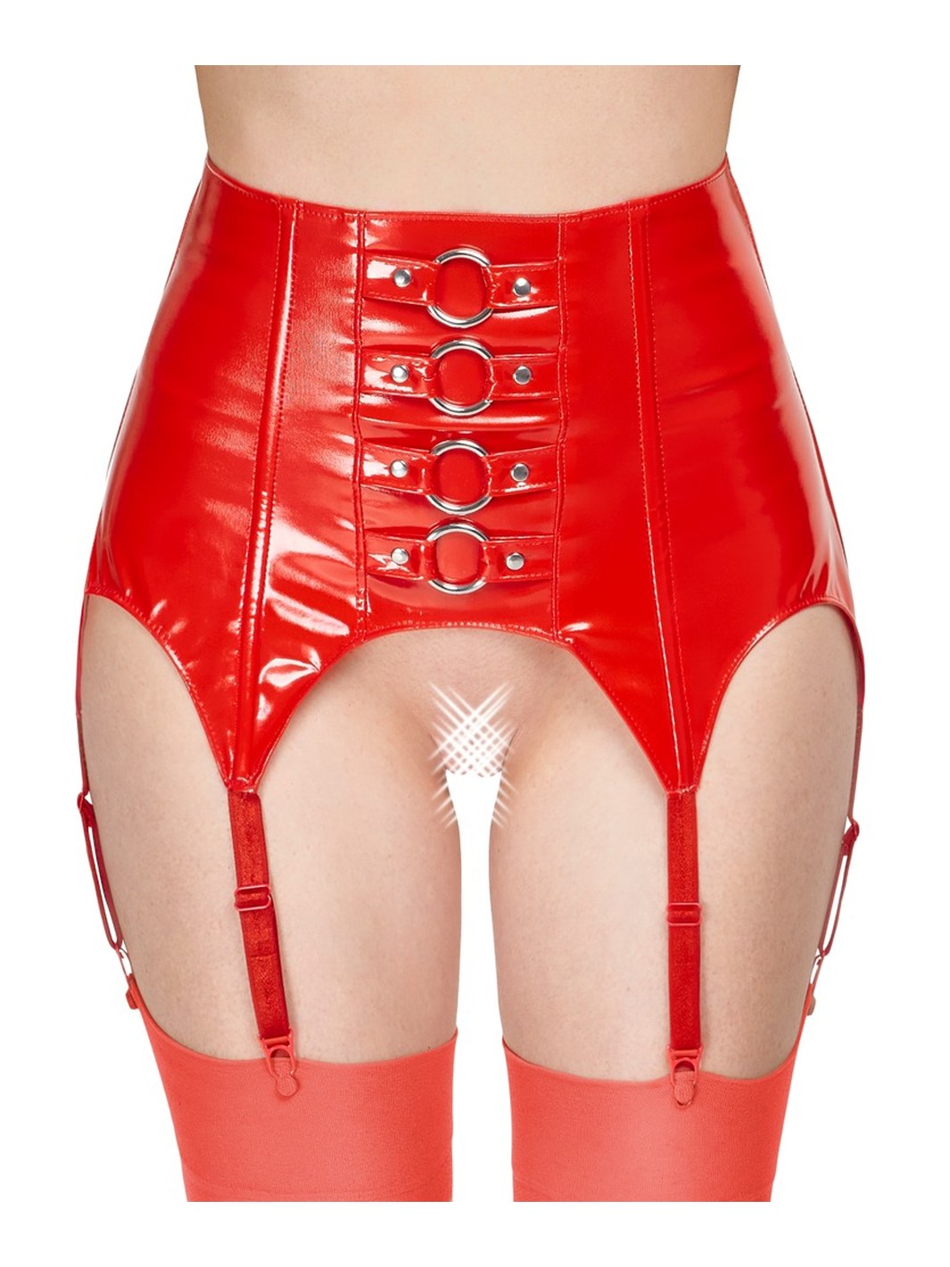 Vinyl Suspender Straps red